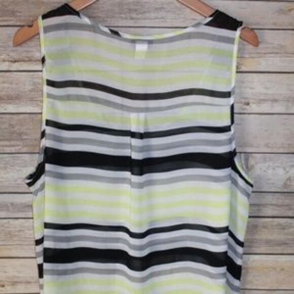 Torrid Sheer Chiffon Striped Sleeveless Top Yellow HW3880 - Picture 3 of 5